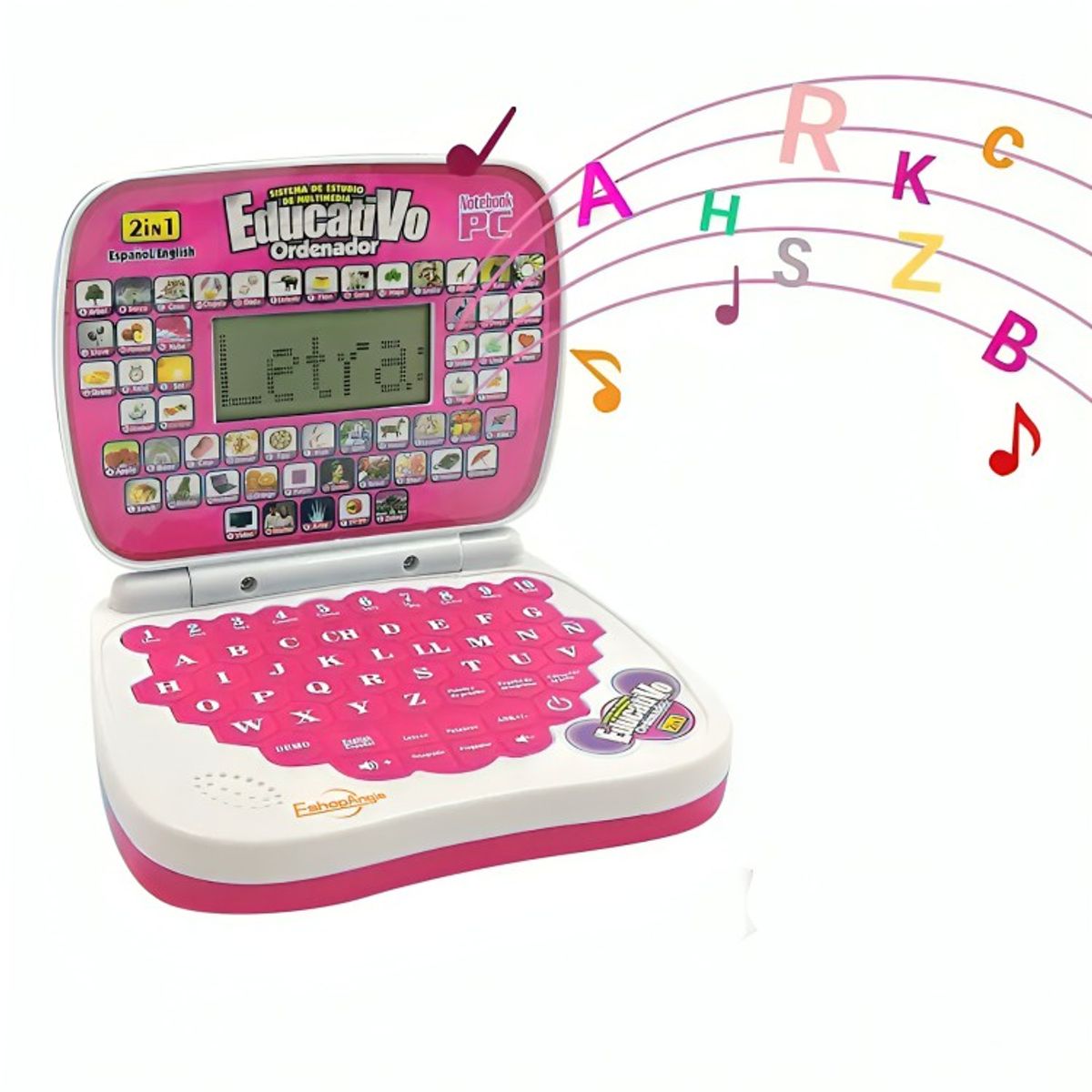 GENERICO - Laptop De Juguete  Educativa Con Pantalla Fucsia