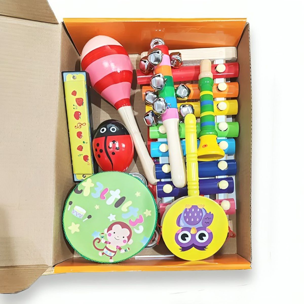 GENERICO - Set 8 Instrumento Musicales  Madera Para Niños