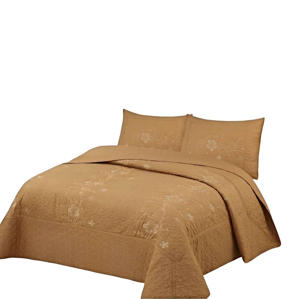 GENERICO - CUBRECAMA QUILT DE VERANO 2 PLAZAS BORDADO A7