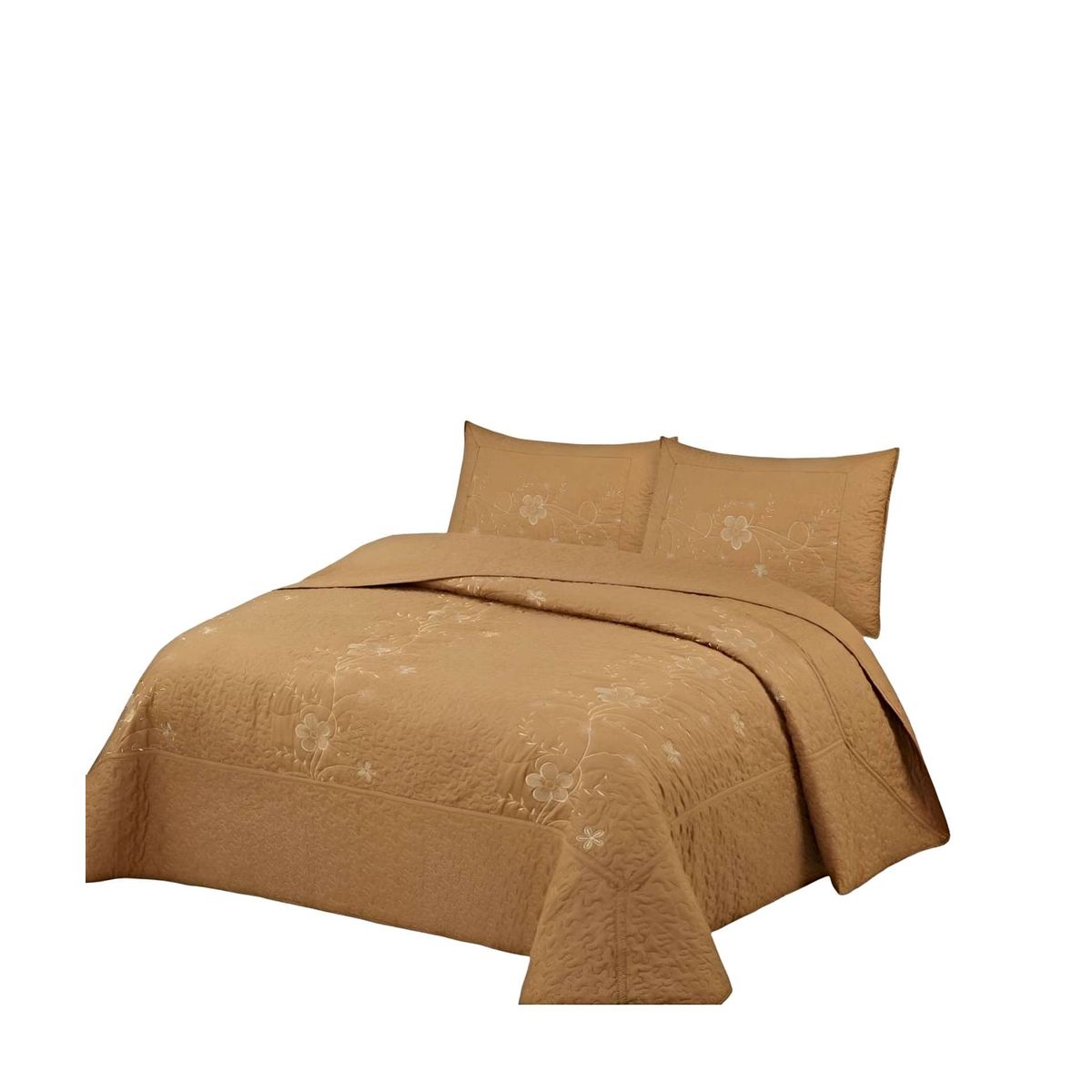 GENERICO - CUBRECAMA QUILT DE VERANO 2 PLAZAS BORDADO A7