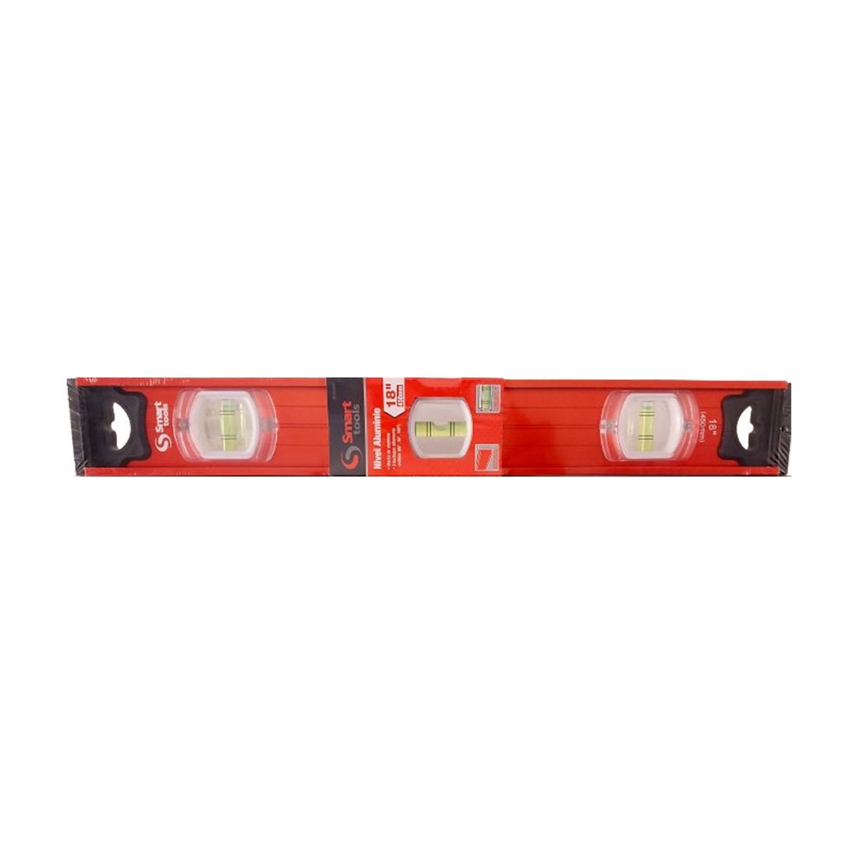 SMART TOOLS - Nivel de Aluminio 18" - 3 Aguas Heavy Duty