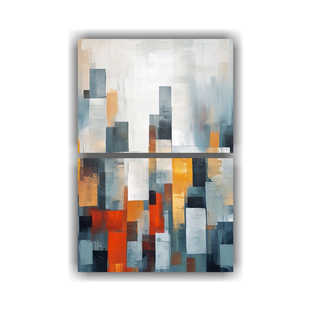 GENERICO - Conjunto 2 Lienzos Tela Abstracción Calma 30x40 Cm