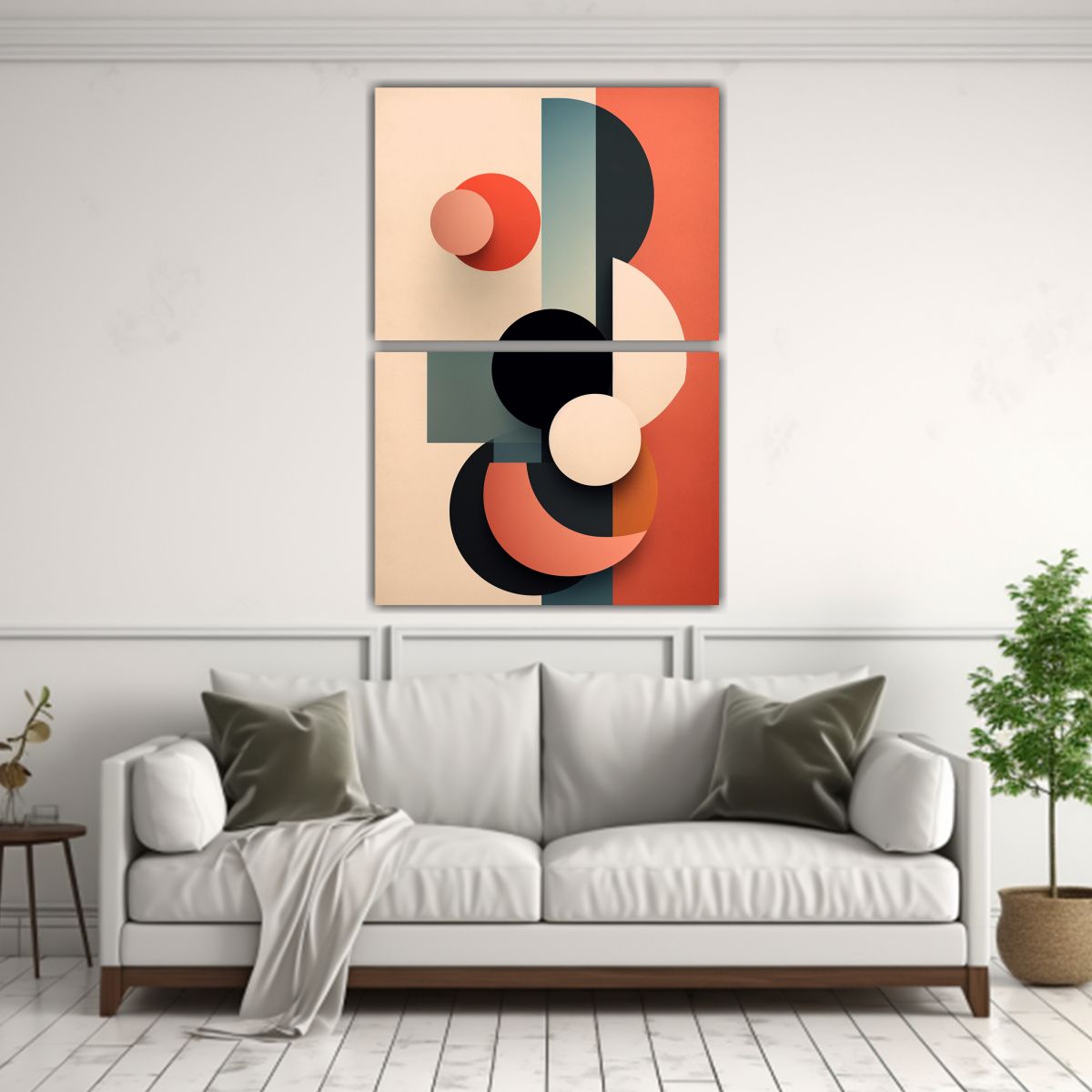 GENERICO - Diptico Tela Sublimada Minimalismo Arte Abstracto 30x40 Cm