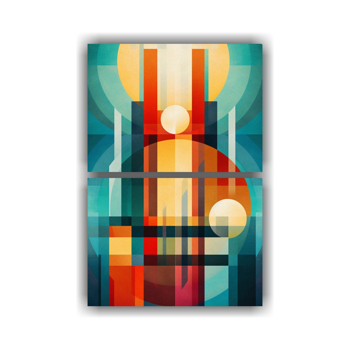 GENERICO - Vibrante Composición Abstracta De Geometría 30x40 Cm