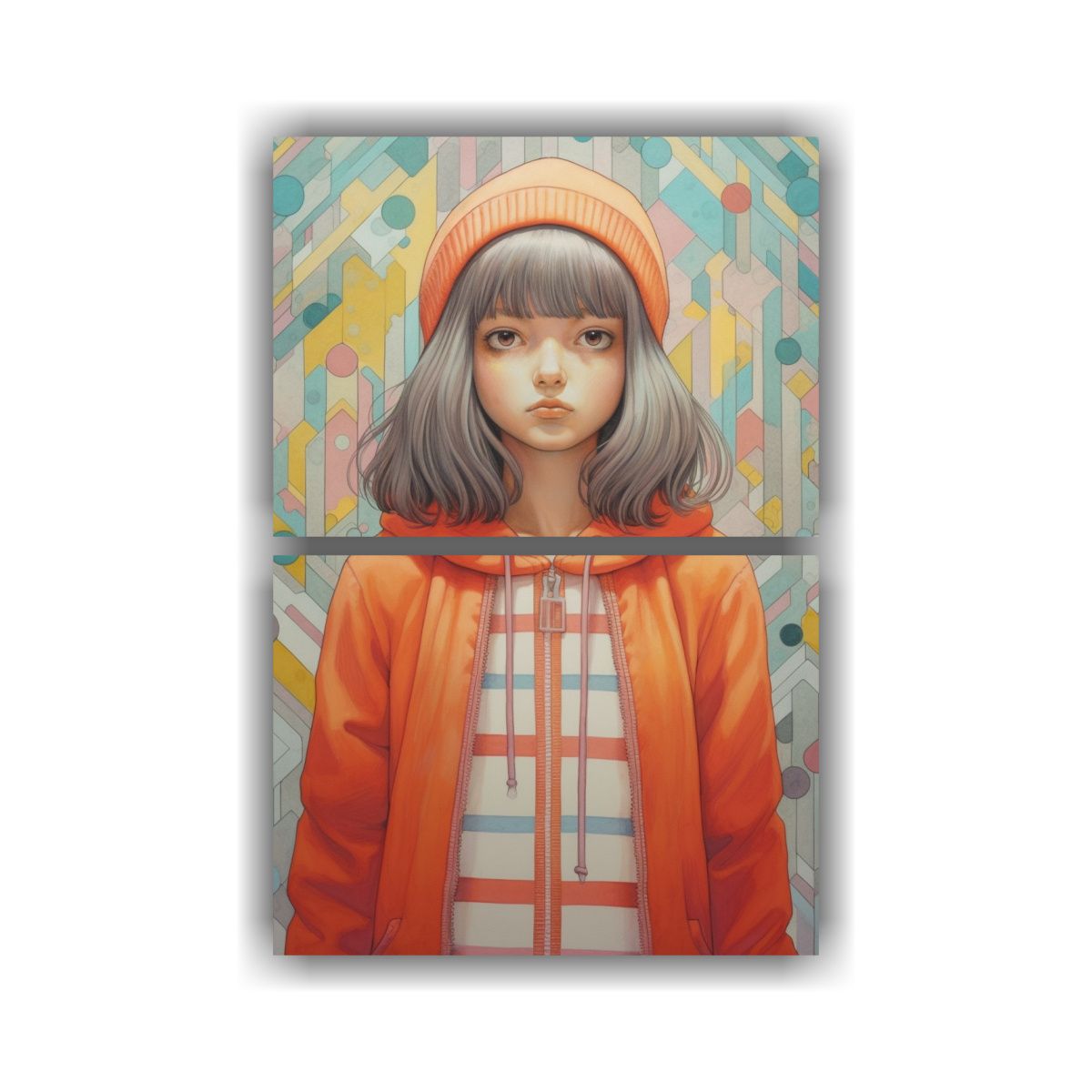 GENERICO - Lienzos Tela Sublimada Llamativo The Manga Girl 30x40 Cm