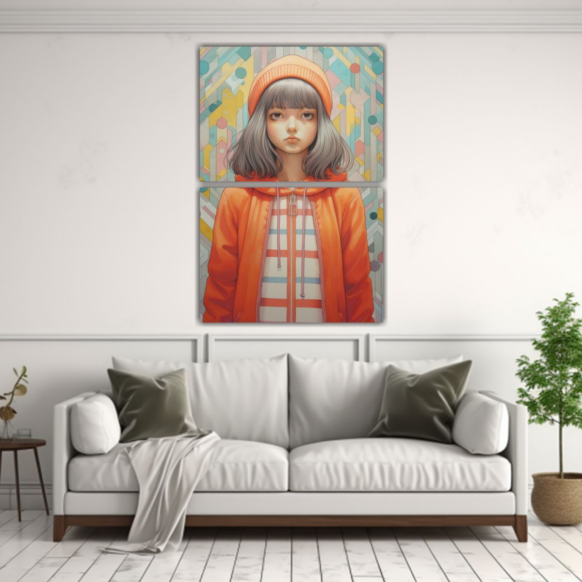 GENERICO - Lienzos Tela Sublimada Llamativo The Manga Girl 30x40 Cm