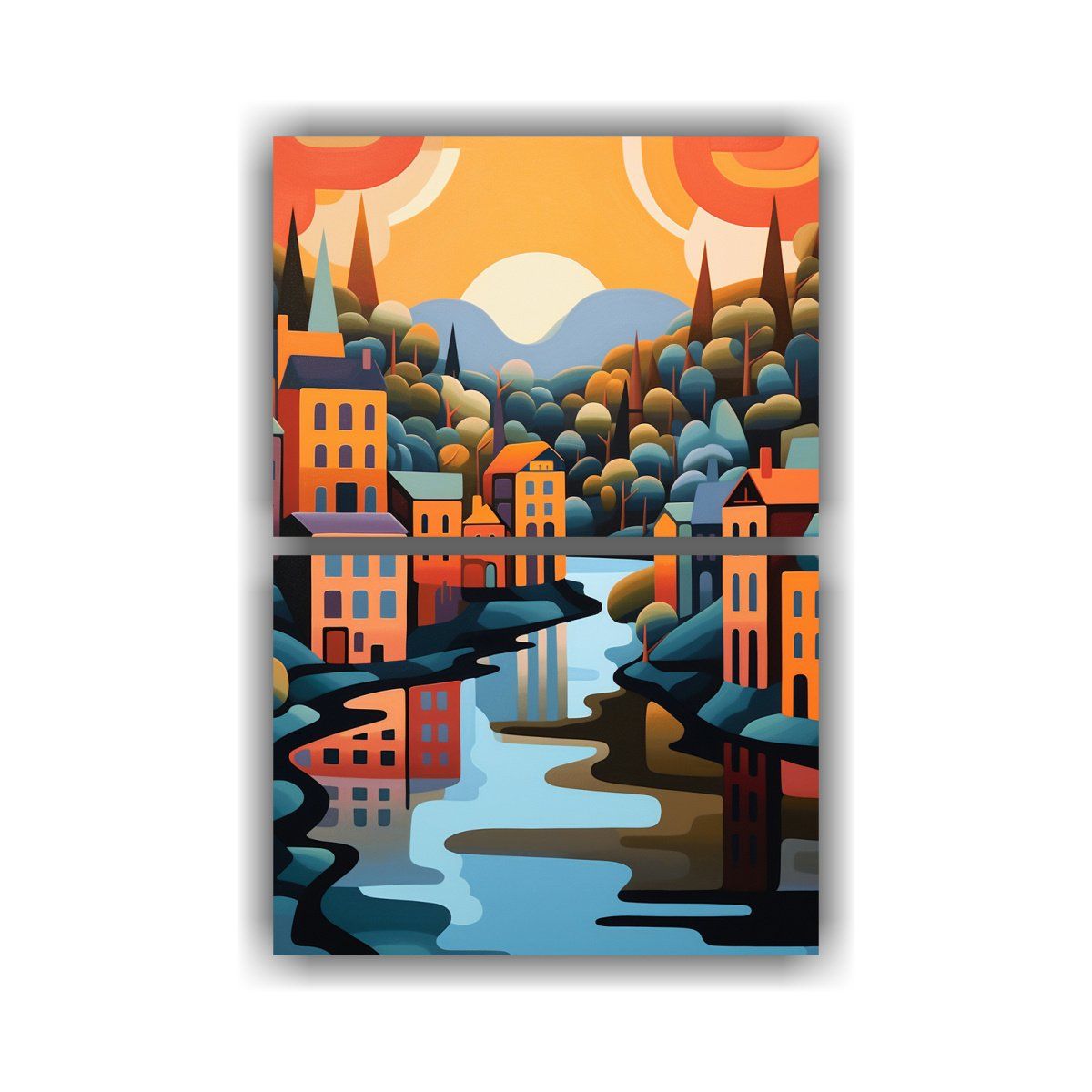 GENERICO - Pintura Mural Moderna Inspirada En Oslo Noruega 30x40 Cm