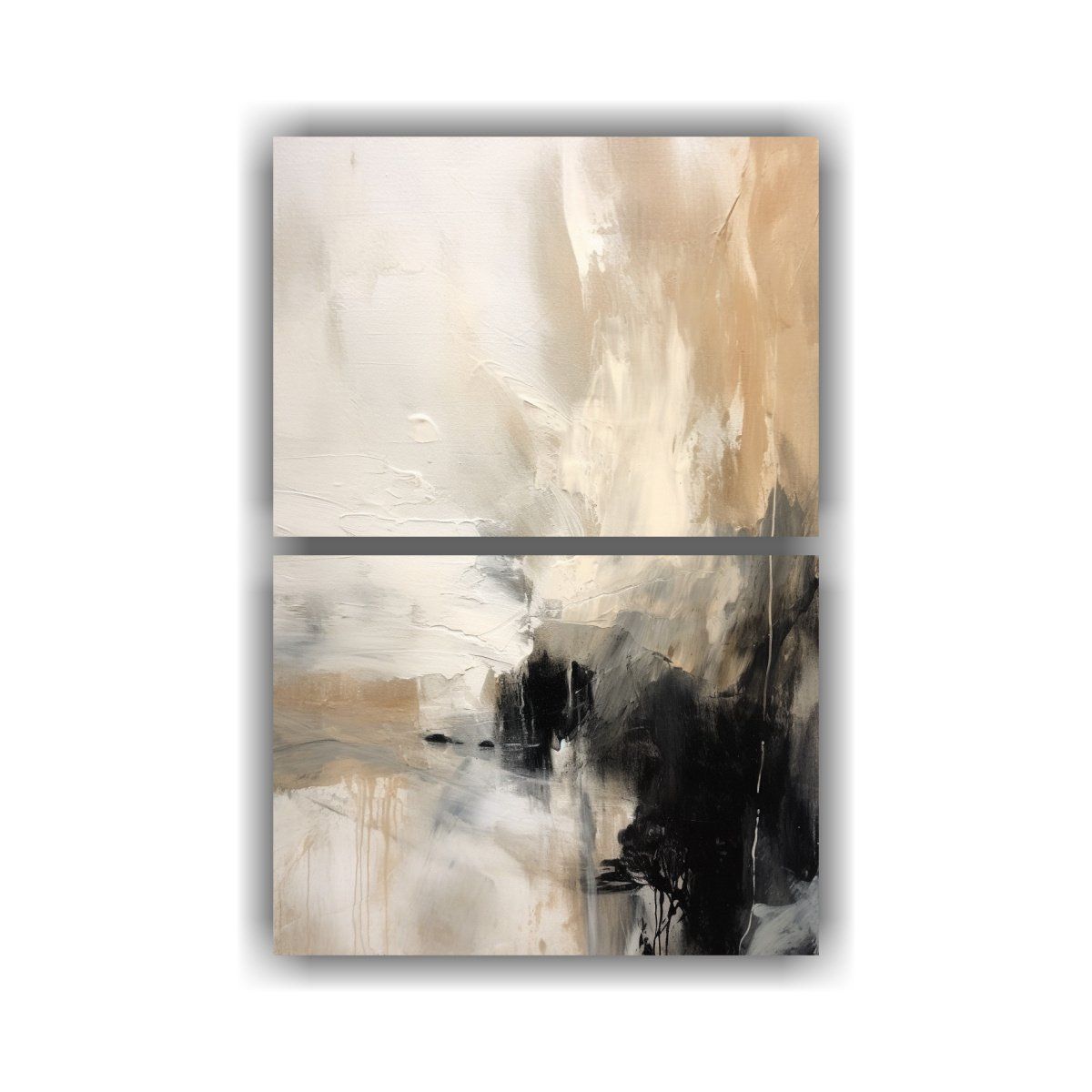 GENERICO - Pintura Abstracta De óleo De Paisaje Marino Dos 30x40 Cm