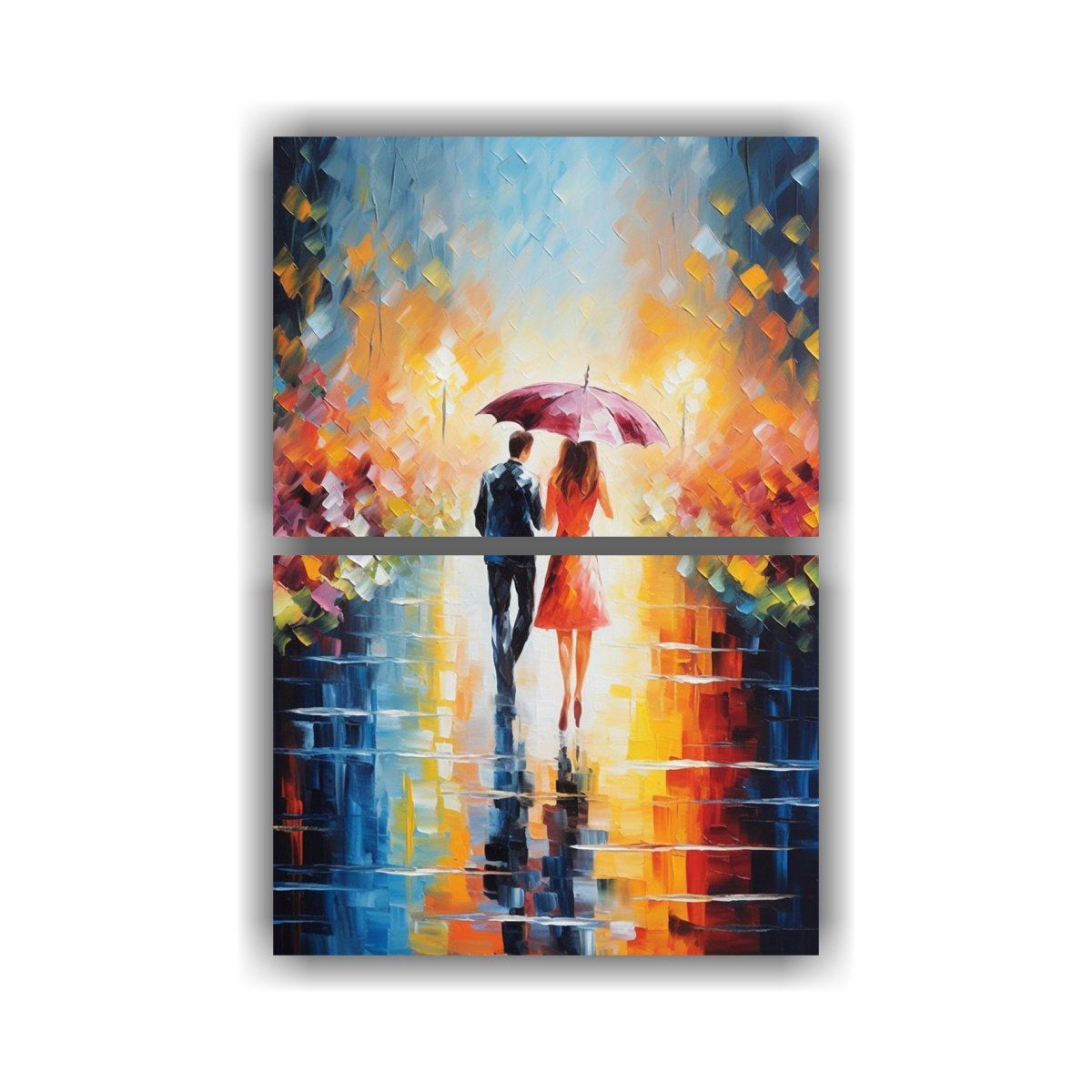 GENERICO - Díptico Abstracto Simetría Estilo Leonid Afremov 30x40 Cm