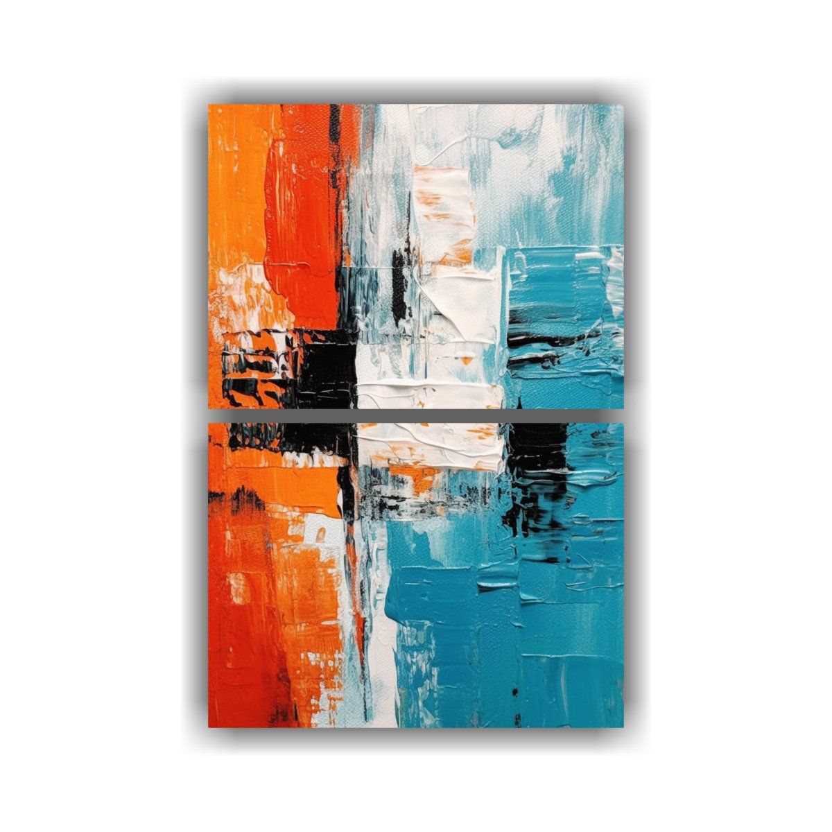 GENERICO - Arte De Pared Mágico Azul Naranja Blanco Set 2 30x40 Cm