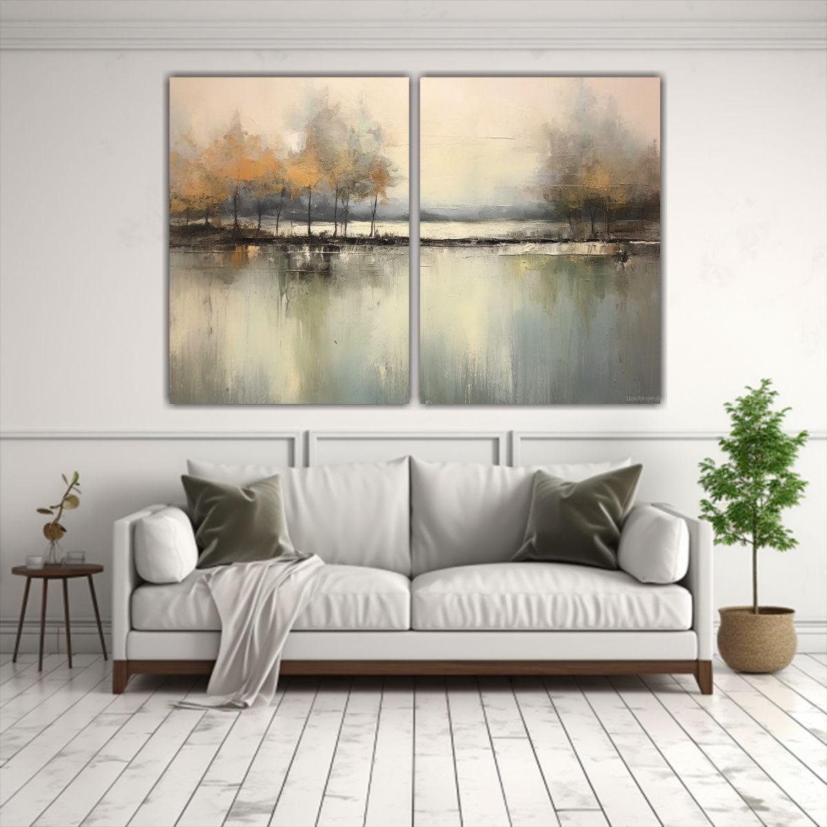 GENERICO - Pintura Floral Abstracta En Lienzo Paisaje Suave 80x50 Cm