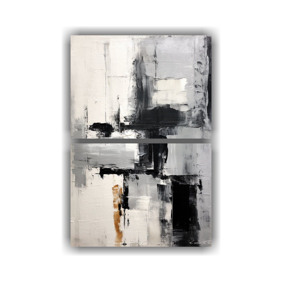 GENERICO - Pintura Abstracta Minimalista Con Pinceladas 30x40 Cm