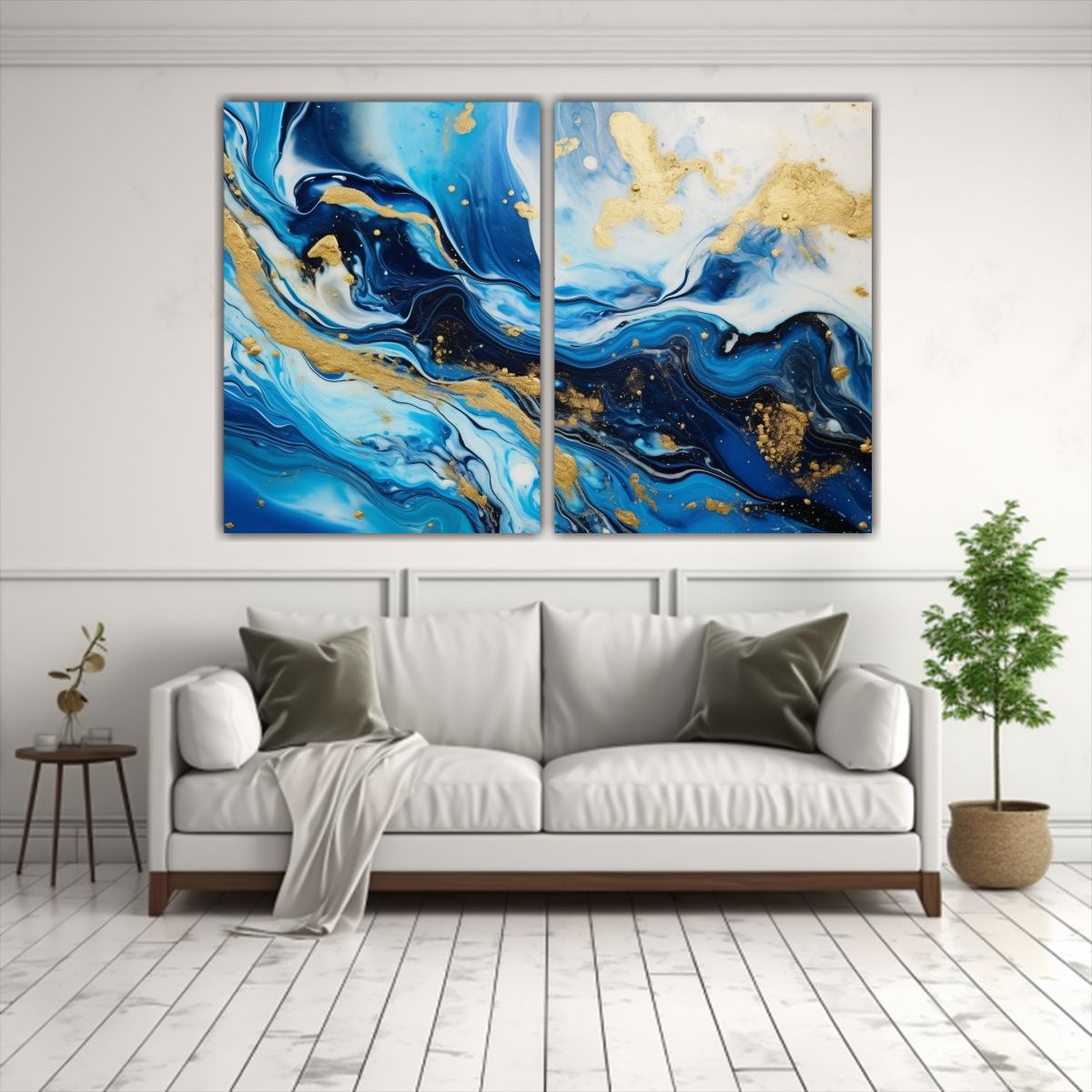 GENERICO - Cuadros Decorativos Azul Realista Visión Agua 80x60 Cm