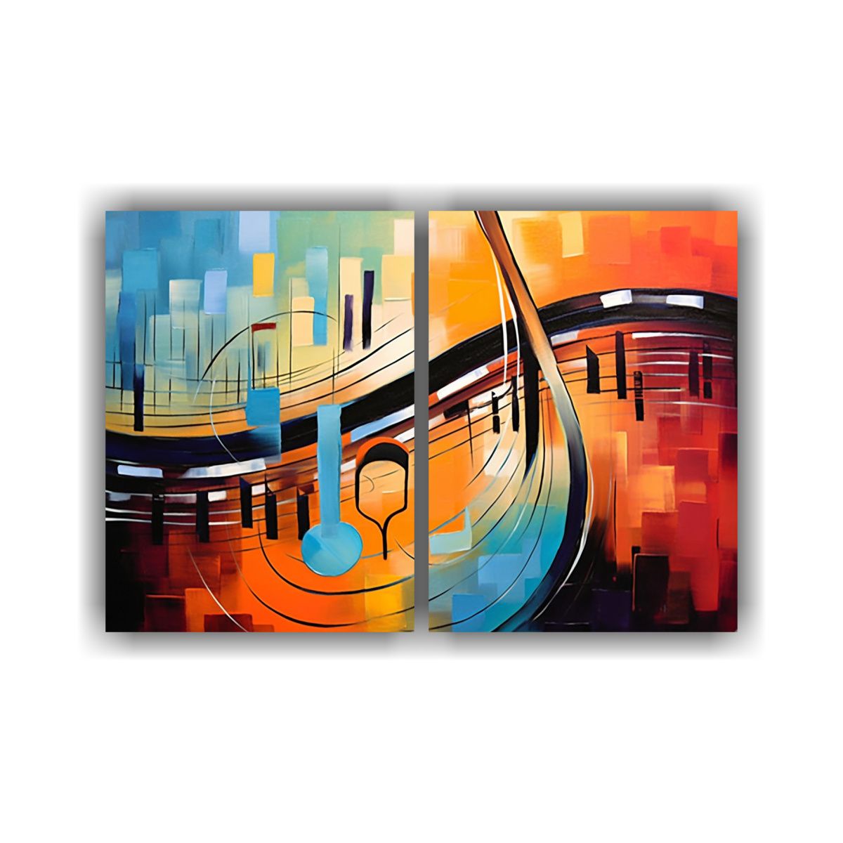 GENERICO - Pintura Mural Moderna En Gama De Colores Con 40x30 Cm