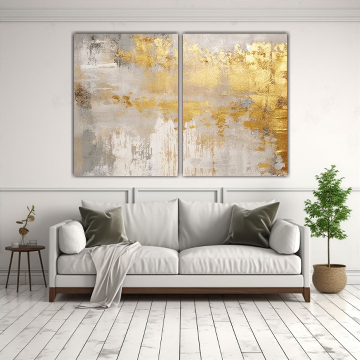 GENERICO - Pintura Hermosa En Fondo Amarillo Y Gris Para 80x60 Cm