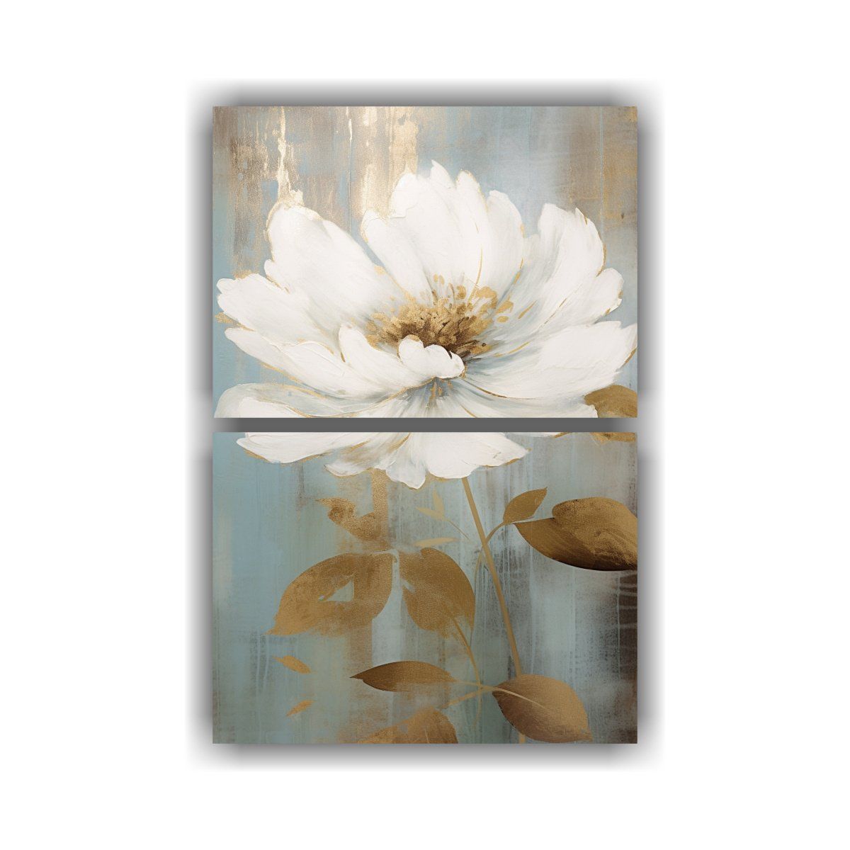 GENERICO - Díptico De Alta Calidad Con Luminosa Flor De 30x40 Cm