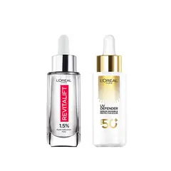 LOREAL PARIS - Pack Sérum UV Defender FPS 50+ Sérum Revitalift Ácido Hialurónico