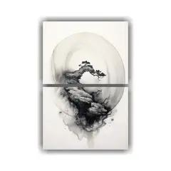 GENERICO - Pintura Oriental De Tinta En Lienzo Armonía 30x40 Cm