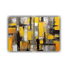 GENERICO - Dos Cuadros Movimiento Llamativo Abstracto 80x60 Cm