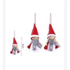 GENERICO - Duo de Adorno de Navidad de Muñeca de Invierno con Gorro y Guantes