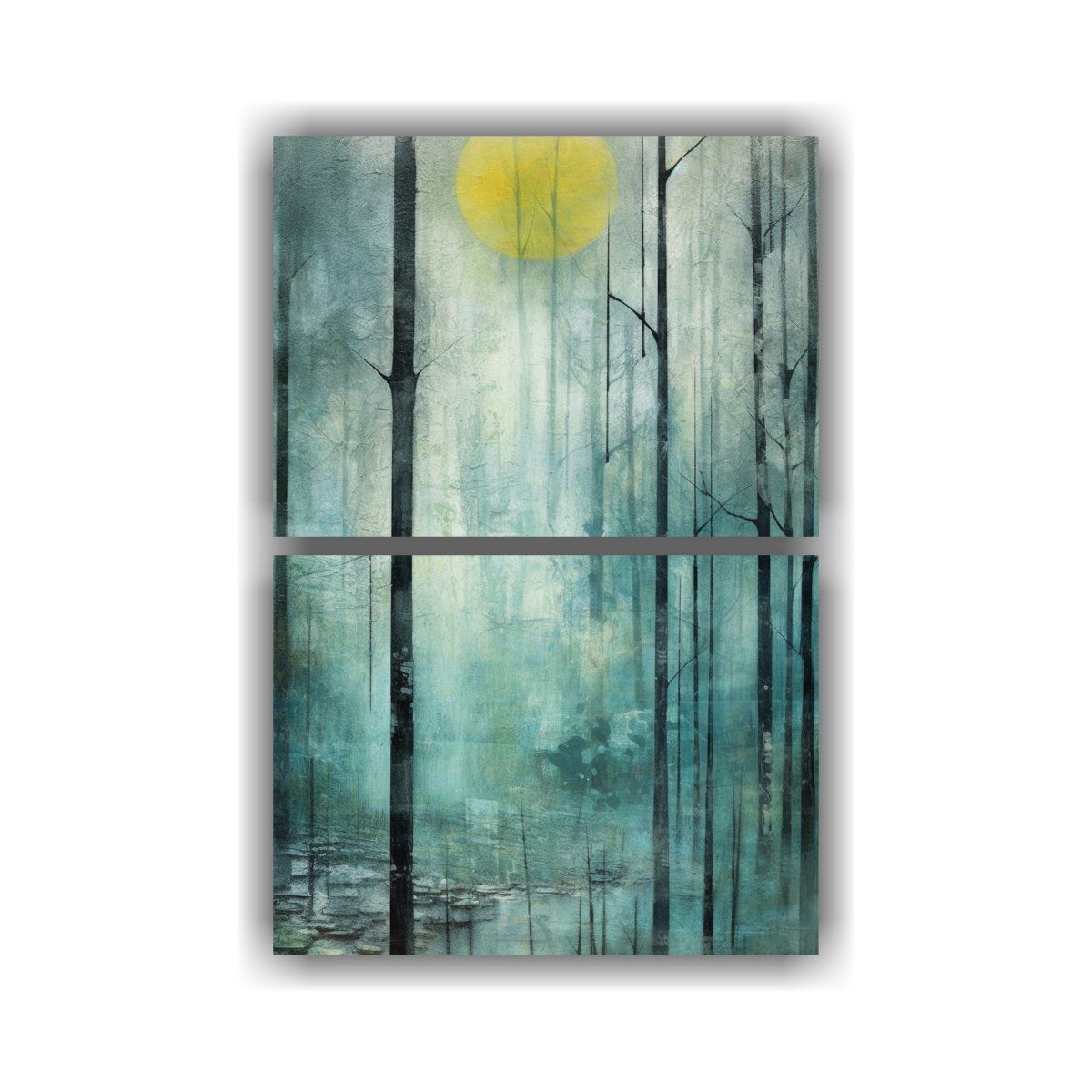 GENERICO - Lienzos Movimiento Estética Bosques Bajo La Luna 30x40 Cm