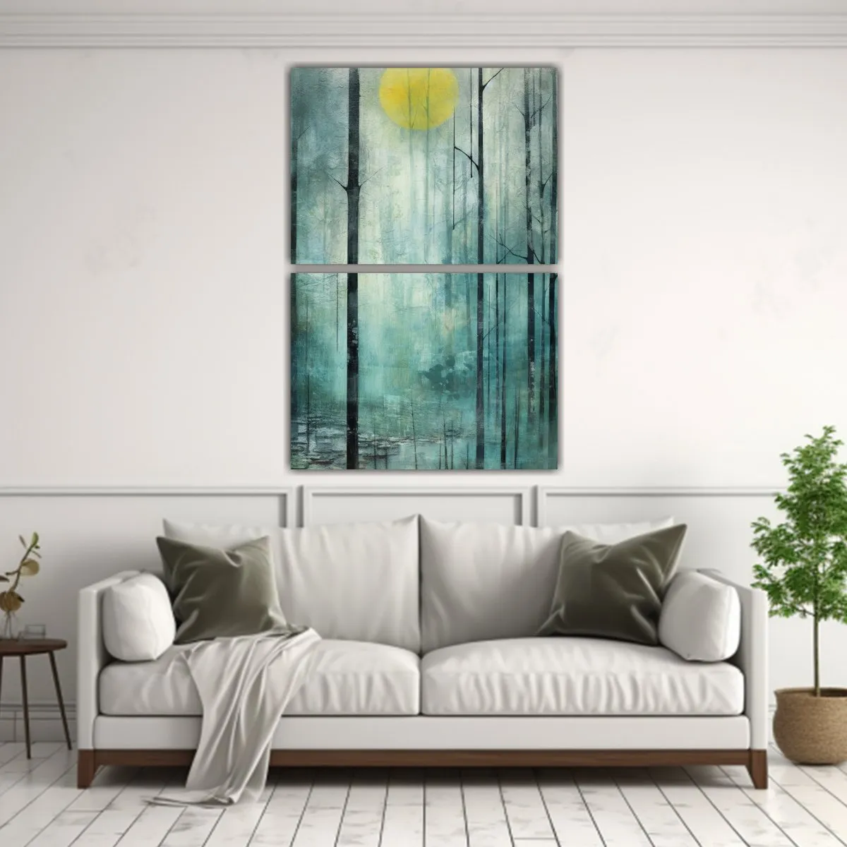 GENERICO - Lienzos Movimiento Estética Bosques Bajo La Luna 30x40 Cm