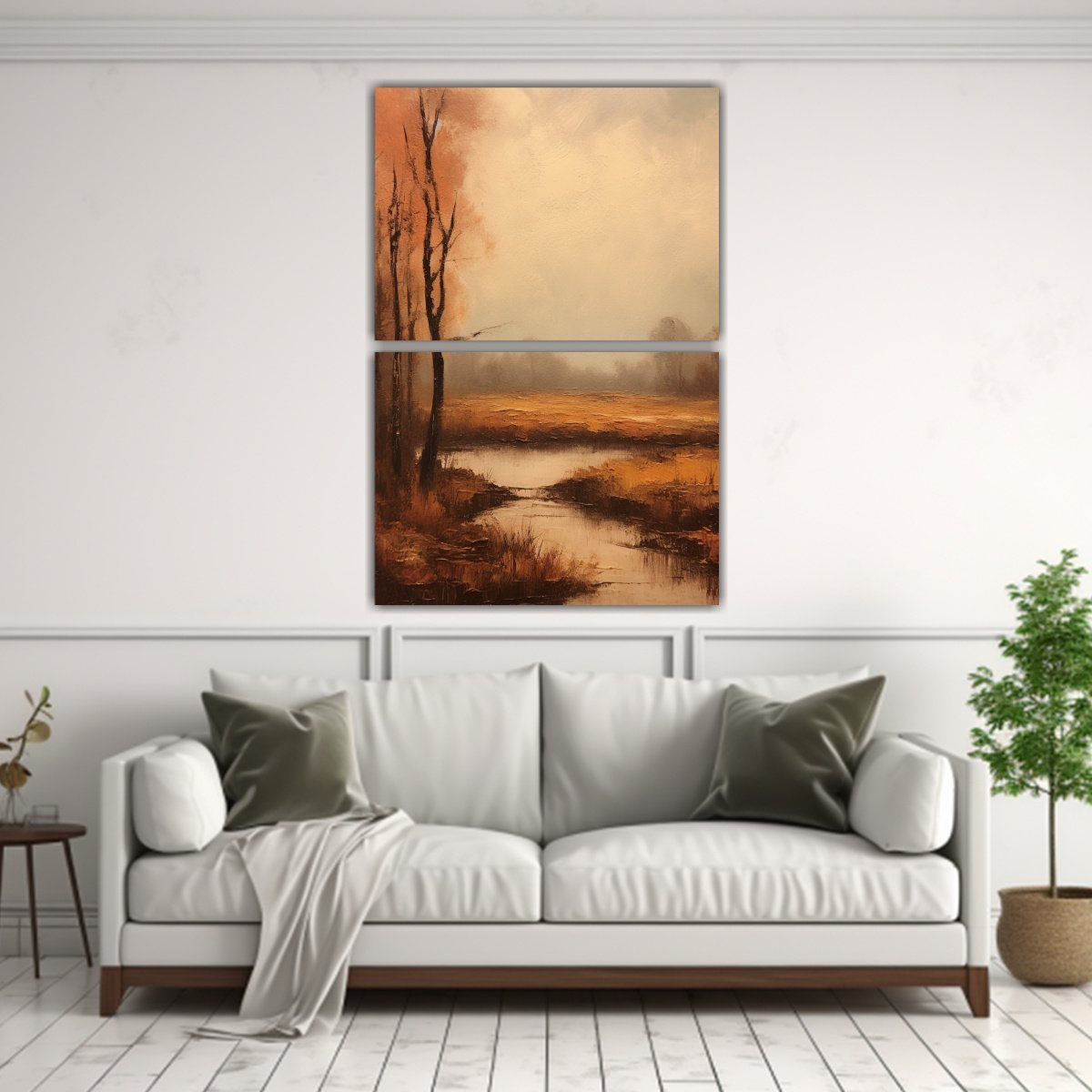 GENERICO - Paisaje Otoñal Vintage En Tonos Majestuosos En 30x40 Cm