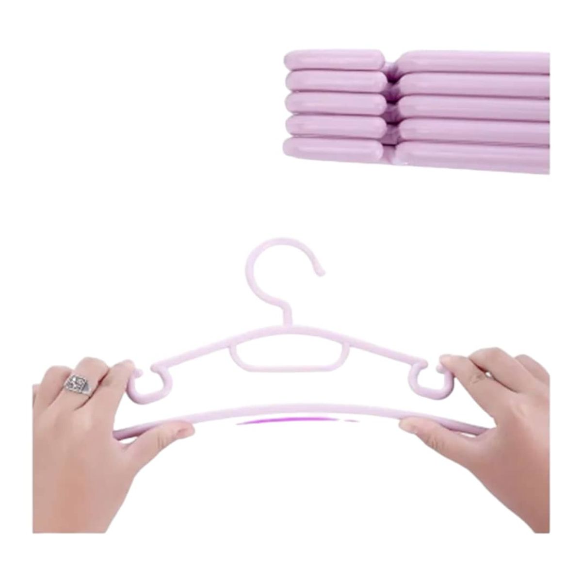 GENERICO - Pack 5 Colgadores Plásticos Reforzados 39 cm Gms