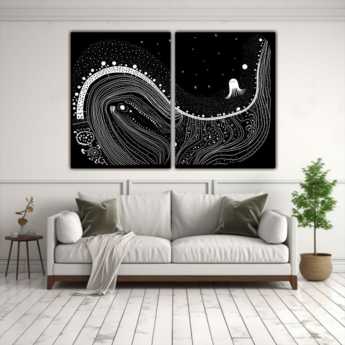 GENERICO - Arte Decorativo Juvenil Dibujo Primitivo De 80x60 Cm