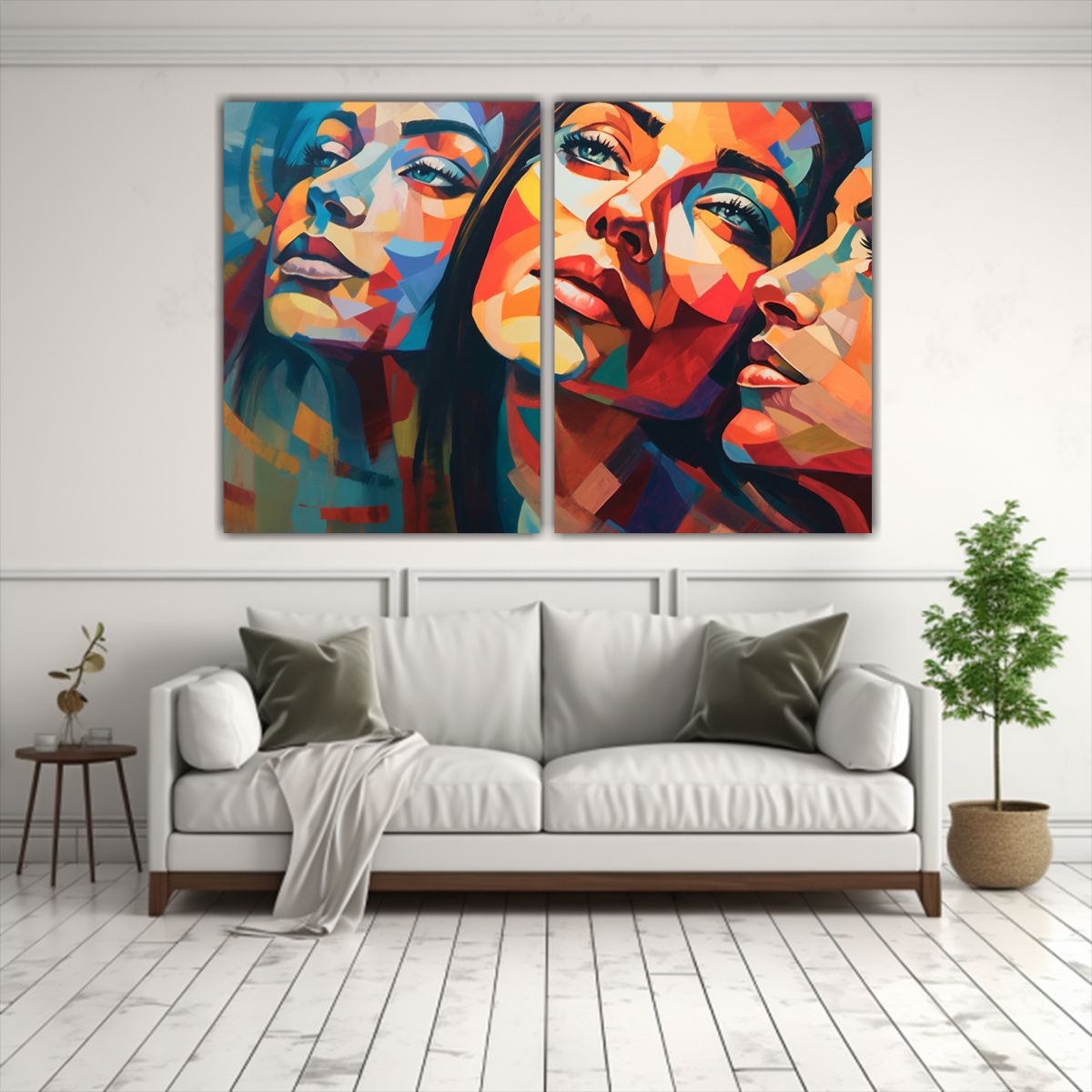 GENERICO - Cuadros De Lienzo Con Mujeres De Colores En 80x50 Cm