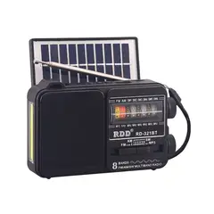 TECNOLAB - Radio Solar Portátil AMFMSW 5W LED Color Negro - SC