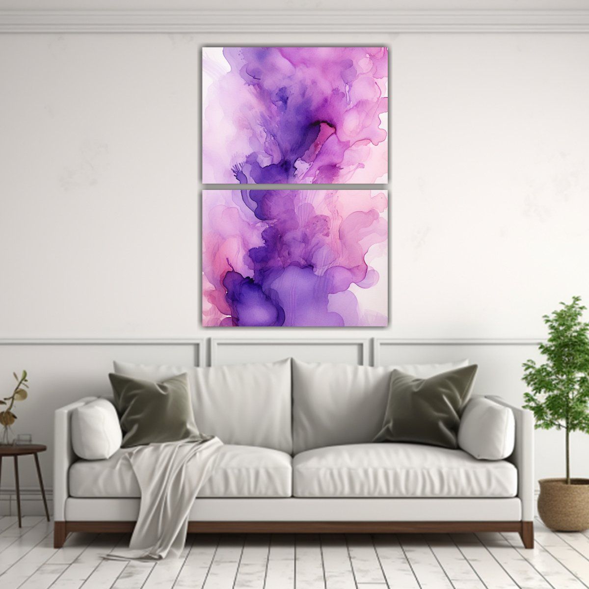 GENERICO - Pintura Abstracta De Acuarela Violeta En 30x40 Cm