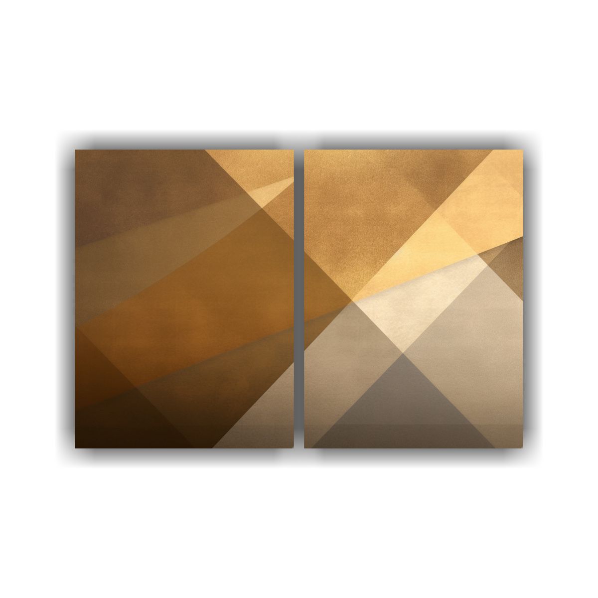 GENERICO - Arte De Pared Geométrico En Gold Y Beige Estilo 80x60 Cm
