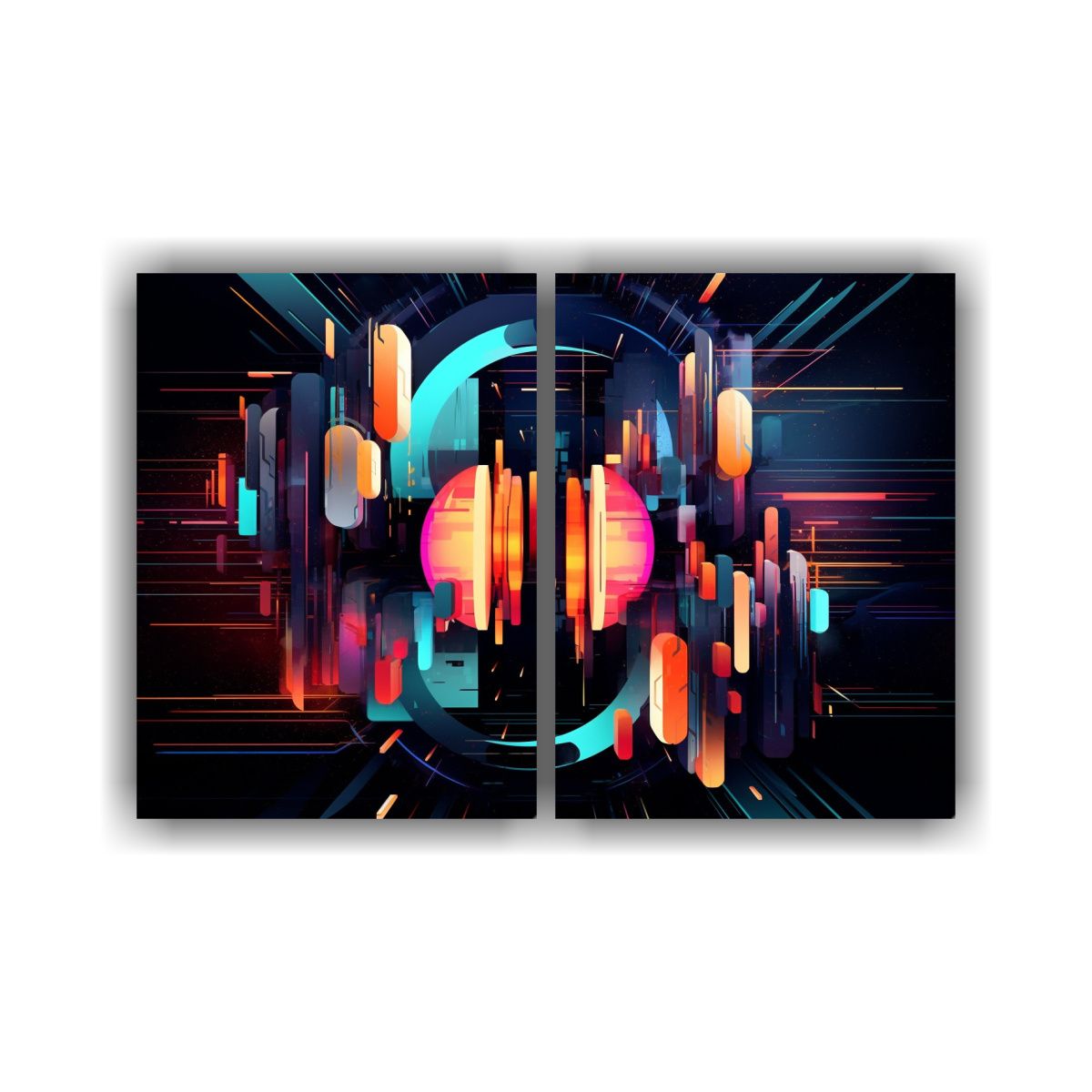 GENERICO - Cuadros Decorativos Abstractos Con Formas Y 40x30 Cm