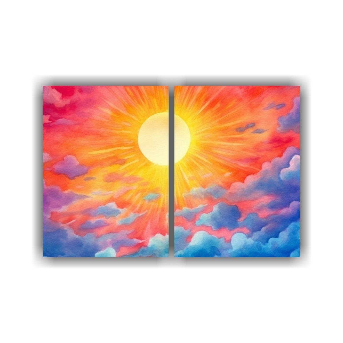 GENERICO - Dibujo Acuarela Brillante Y Colorido De 80x50 Cm