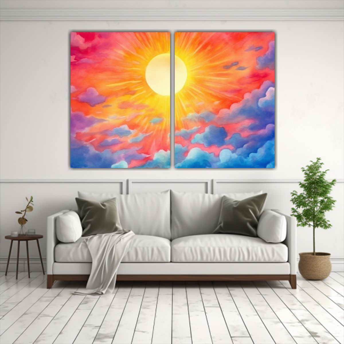 GENERICO - Dibujo Acuarela Brillante Y Colorido De 80x50 Cm