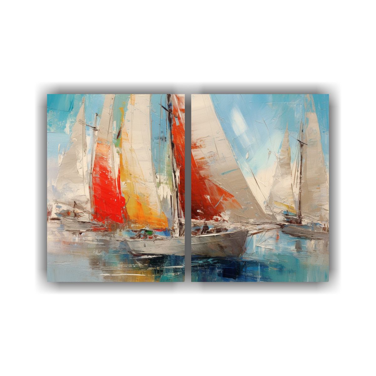 GENERICO - Cuadros Modernos Intenso De Veleros En Estilo De 80x60 Cm