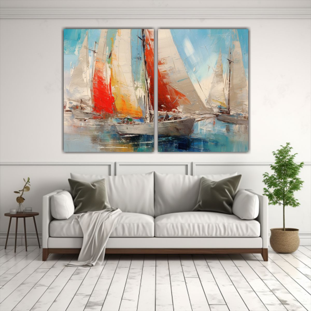 GENERICO - Cuadros Modernos Intenso De Veleros En Estilo De 80x60 Cm