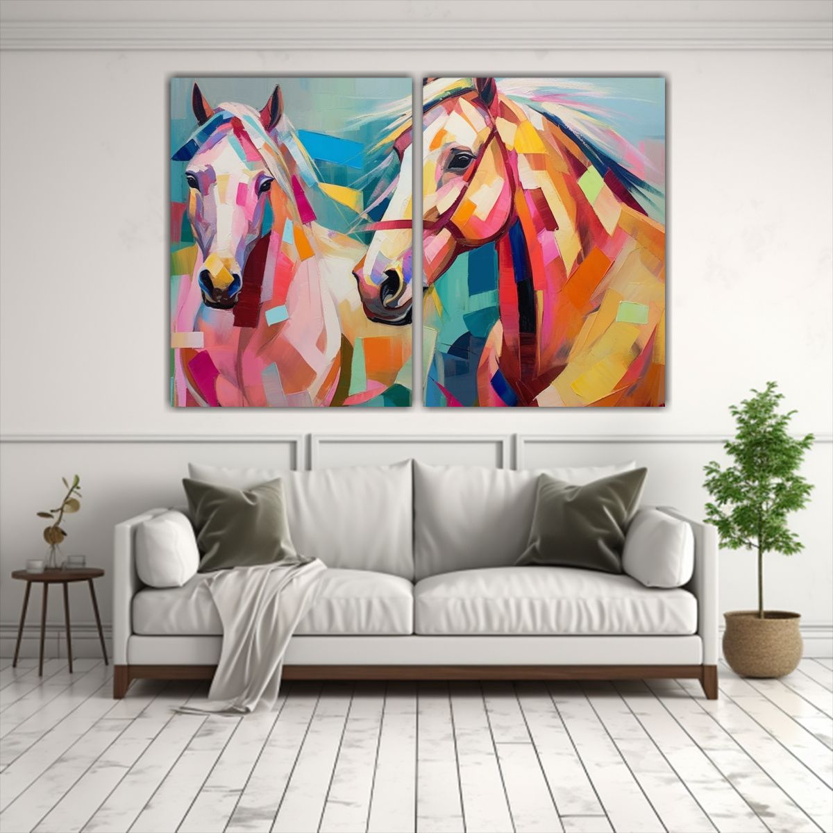 GENERICO - Pinturas Abstractas De Caballos En Paisaje 40x30 Cm