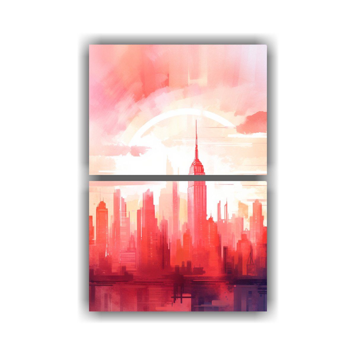 GENERICO - Cuadro Multicolor Manhattan Con Detalles Vibrantes 30x40 Cm