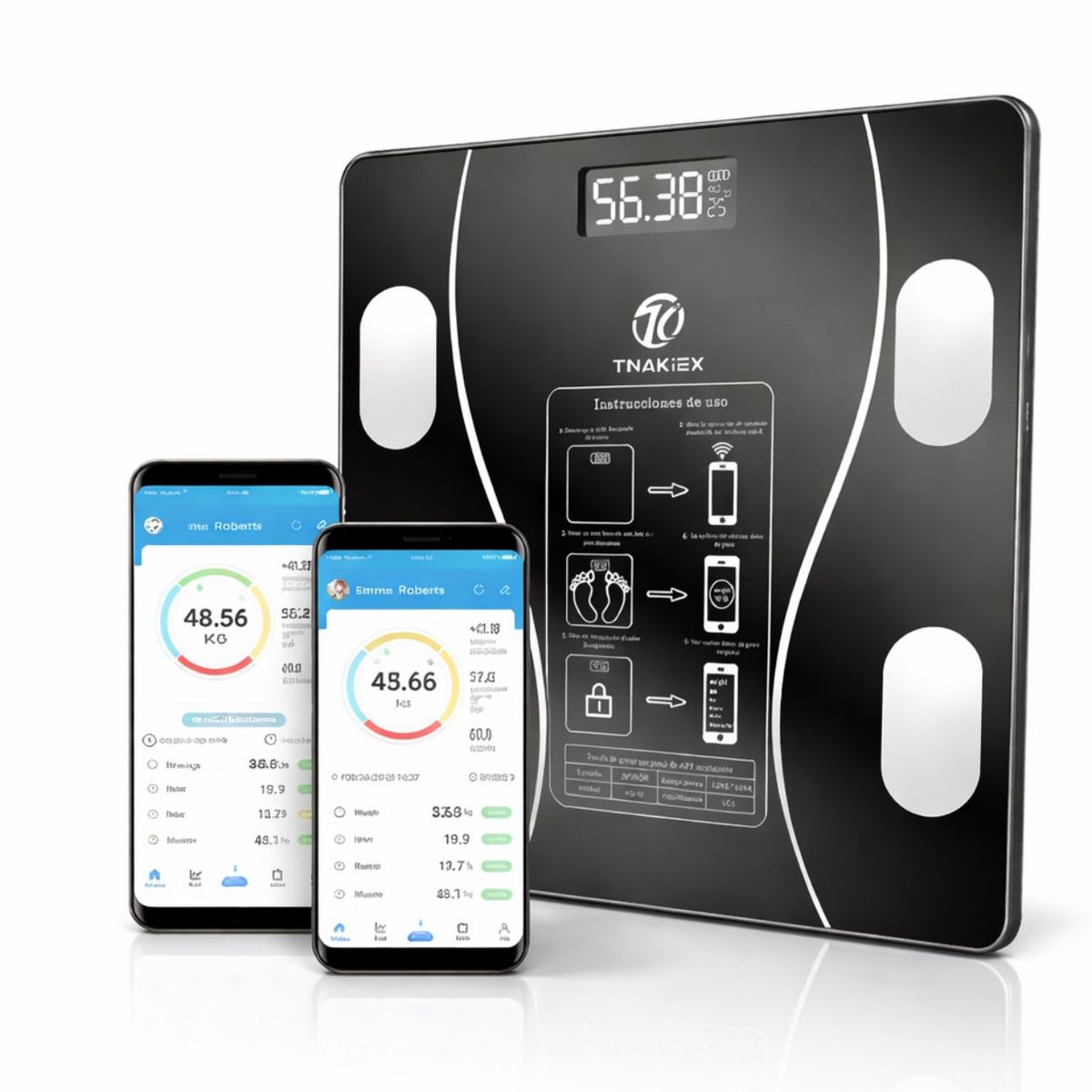 GENERICO - Balanza Digital Inteligente Bluetooth 180 Kg  Medidor De Grasa Corporal IMC Masa Muscular