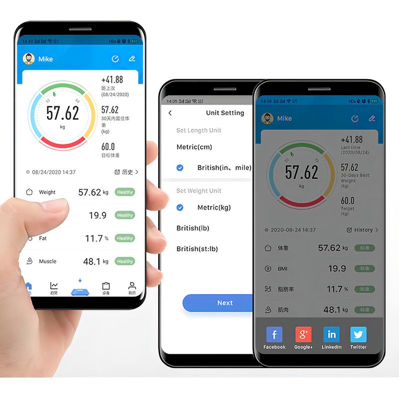 GENERICO - Balanza Bluetooth Digital 180 Kg Controla Tu Peso Y Salud