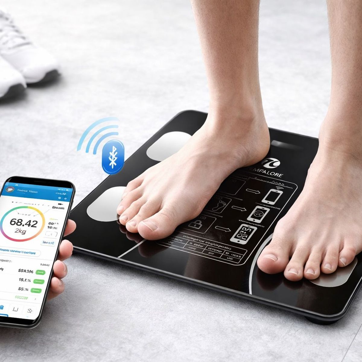 GENERICO - Balanza Digital Inteligente Bluetooth 180 Kg  Medidor De Grasa Corporal IMC Masa Muscular