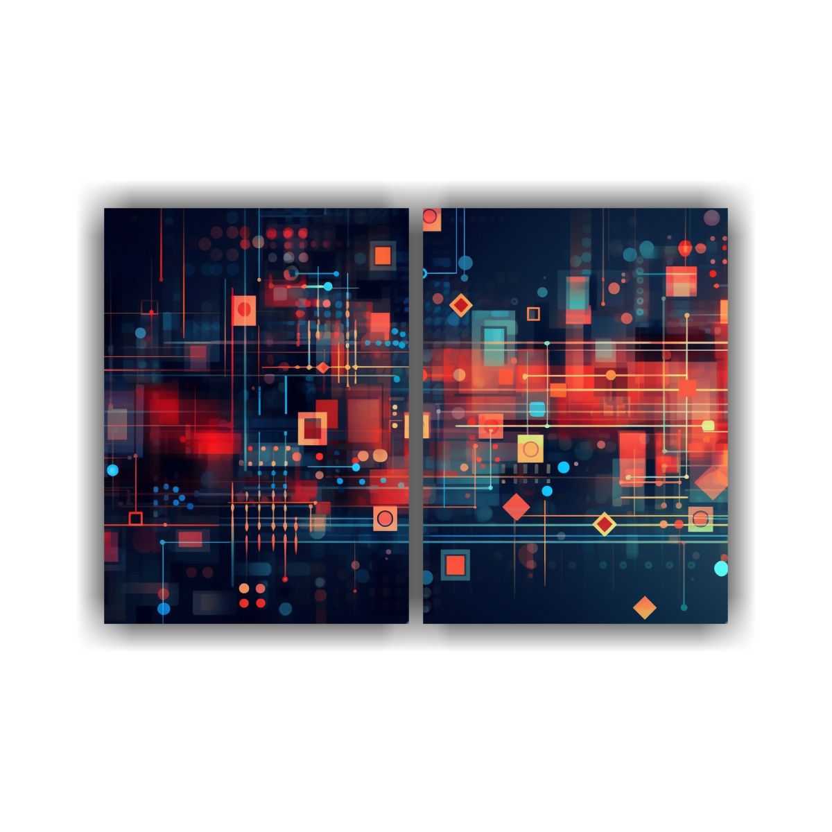 GENERICO - Cuadros Abstractos Tecnología Comunicación 80x60 Cm