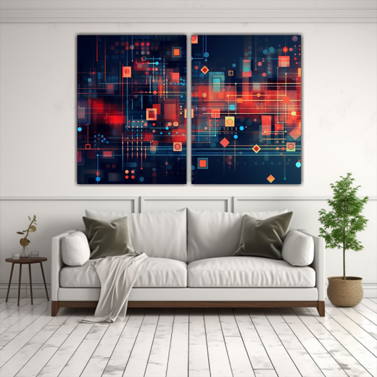 GENERICO - Cuadros Abstractos Tecnología Comunicación 80x60 Cm