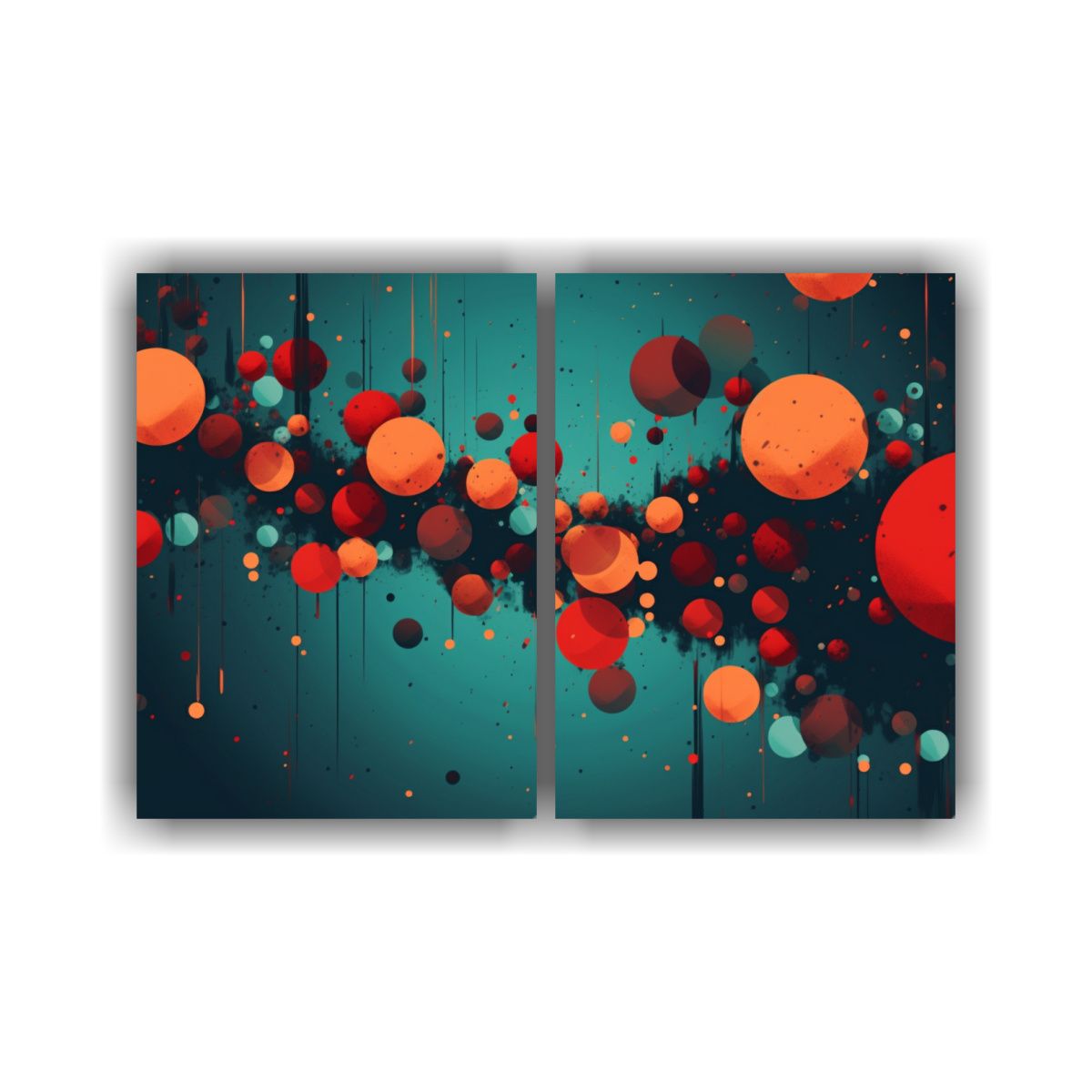 GENERICO - Cuadros Dibujo Intenso En Lienzo Estilo Lunares 80x60 Cm