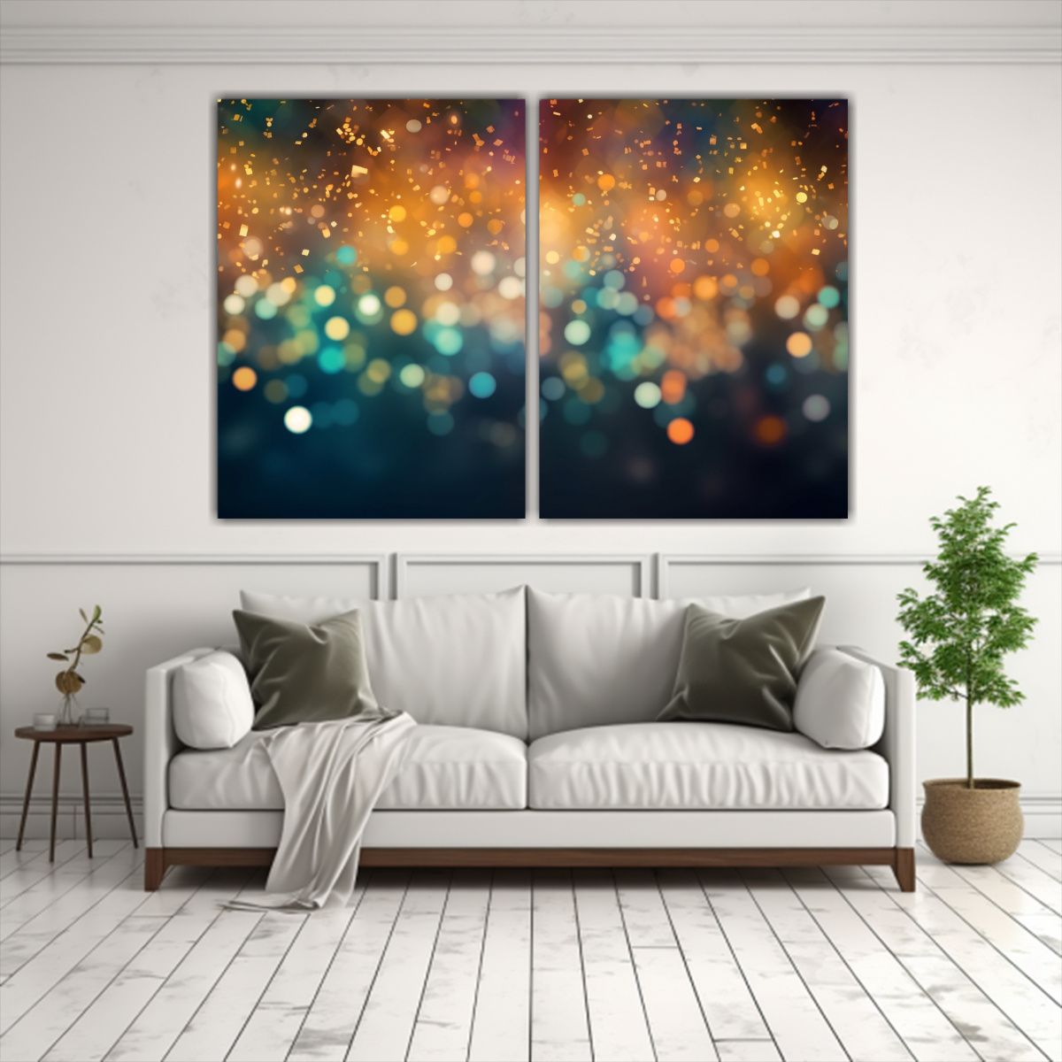 GENERICO - Cuadros Diseño Representación Bokeh Brillo 80x50 Cm