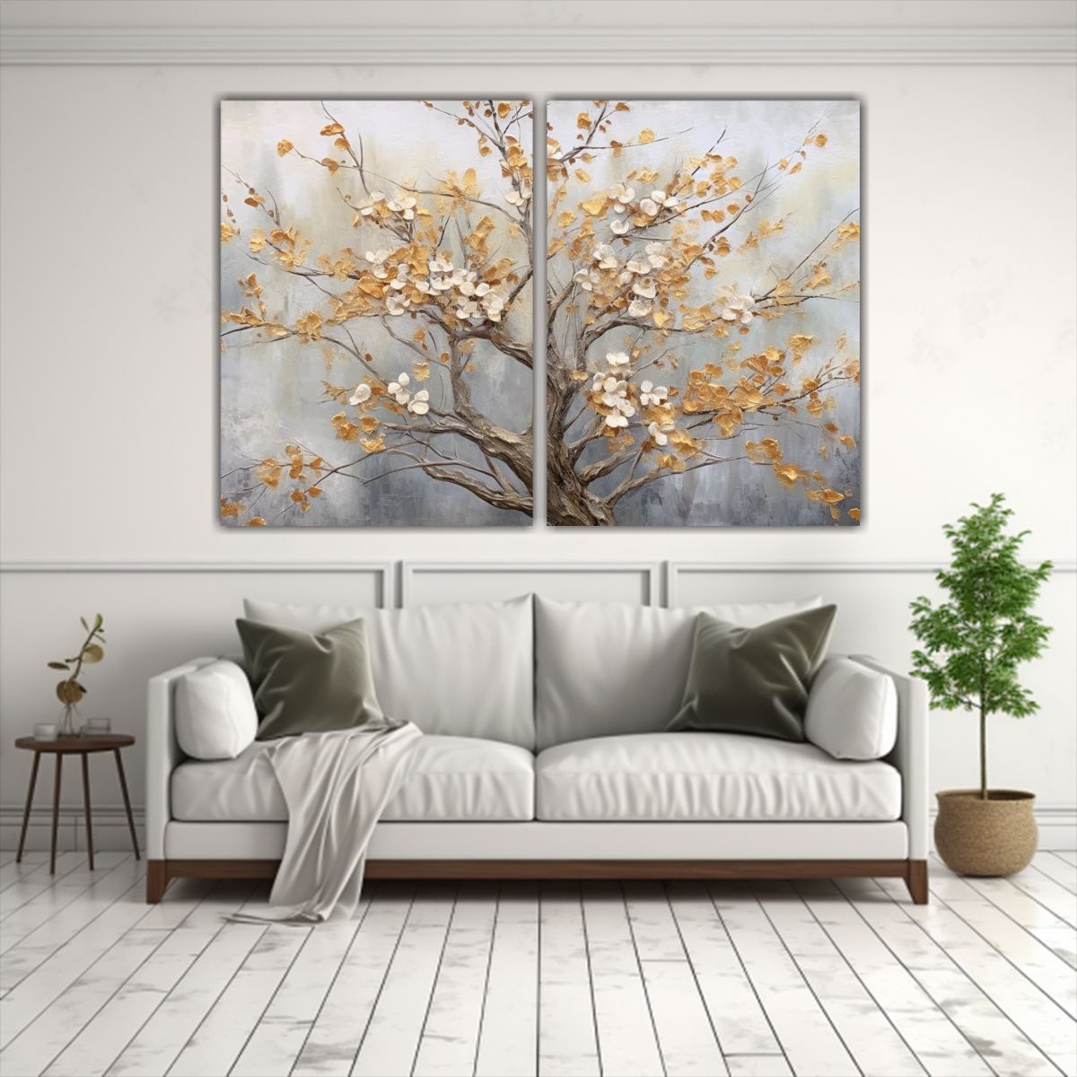GENERICO - Cuadros De árbol Otoñal En Lienzo Decoración 80x50 Cm