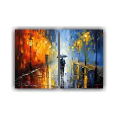 GENERICO - Cuadros Decorativos Estilo Lluvia Cálida Arte 80x50 Cm