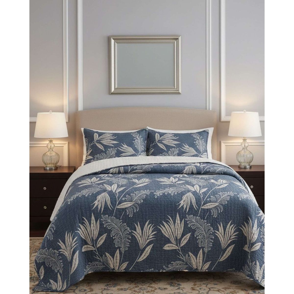 GENERICO - CUBRECAMA QUILT CON SHERPA 2 PLAZA 230 CM X 250 CM